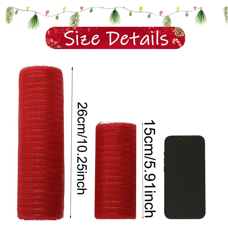 Christmas Crystal Gauze Ribbons 2026 Christmas Tree Decorations for Home Door Wreaths Navidad Noel Gifts Happy New Year 2026