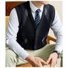 Vestă Tricotată pentru Bărbați Toamnă Iarnă Cardigan fără Mâneci pentru Vârstnici Model în Carouri