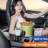 Multifunkční držák nápojů do auta 2 v 1 Rozšiřující adaptér Základní podnos 360stupňový otočný stojan Organizér Protiskluzový