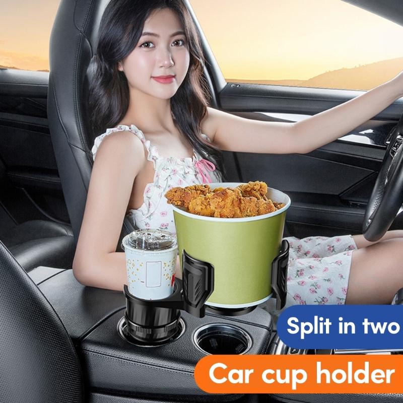 Multifunkční držák nápojů do auta 2 v 1 Rozšiřující adaptér Základní podnos 360stupňový otočný stojan Organizér Protiskluzový