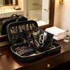 Portable Jewelry Storage Bag with Built-In Carry Handle, Zippered Closure, and Dedicated Holders for Different Pieces