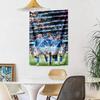 Manchester City Custom Your Name Wall Decor Tapestry Art For Pet Memorial Birthdaywedding Party Backdrop Family Gift