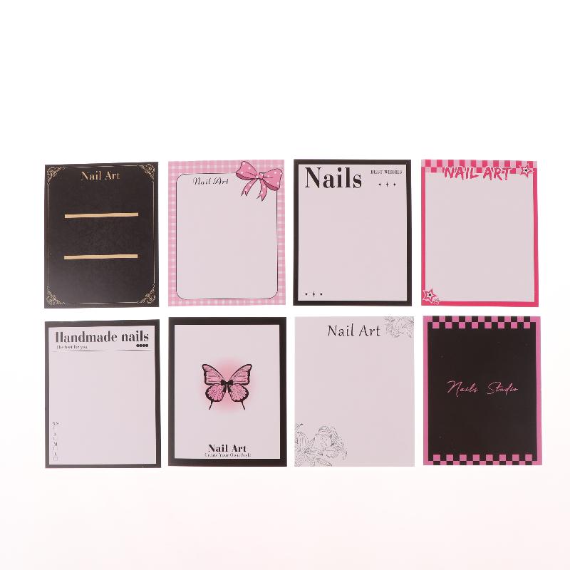 20 Folhas Unhas Postiças Pressionáveis Fundo Cartão Borboleta Adereço para Foto Feito à Mão Dicas de Arte para Unhas Postiças Exibição Cartão de Apresentação Ferramentas de Manicure
