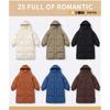 Womens Winter Puffer Coat 2026 Long Loose Thick Hooded Cotton Jacket Knee-Length Warm Outerwear