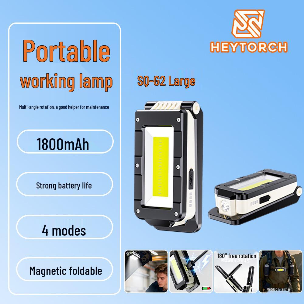 Portable Outdoor Work Light: Foldable, High Brightness, Magnetic, Multi-Light Source for Camping and Inspections