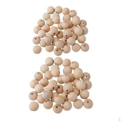 100 Stück sortierte 6 mm 10 mm unlackierte Farbe runde Holz-Abstandsperlen aus Holz lose für Charm