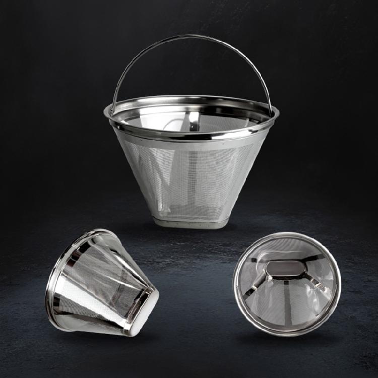 Stainless Steels Coffee Filter Fine Mesh Cone Shape Strainer Easy Cleaning Compatibles with Various Brewing Accessories