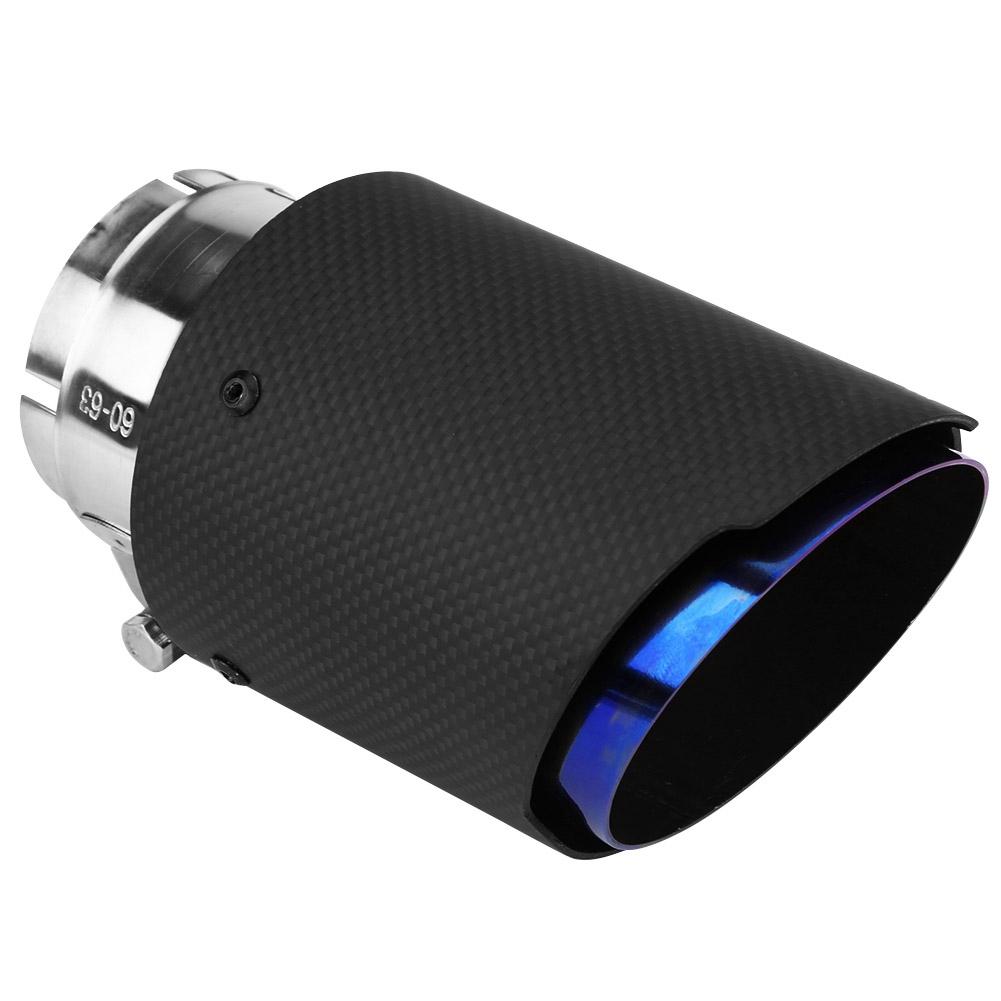 Carbon Fiber Style Matte Car Exhaust Pipe Muffler End Tip Tailpipe for 63mm 89mm