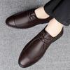2024 Lace-up Slip-on Casual Loafers Business Work Shoes Mens Genuine Leather Anti-slip Comfort Versatile Fashion Wedding Formal