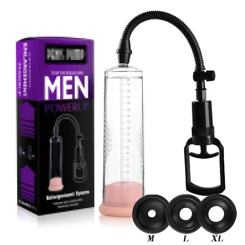 Penis Pump Sex Toys for Men Male Masturbator Penis Extender Vacuum Pump Penis Enlargement Enhancer Dick Trainer Massager Ring