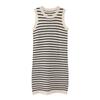 Summer French loose lazy style thin long temperament sleeveless vest skirt hollow striped knitted dress women