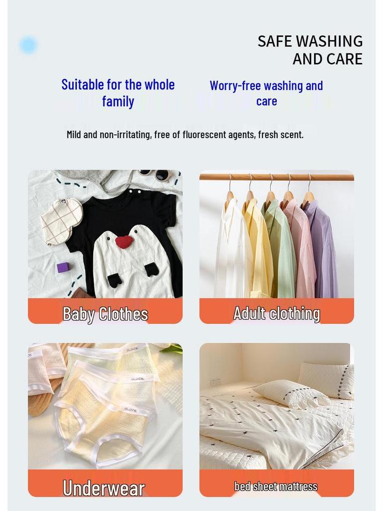 Universal Color Brightening Bleach Powder: Stain Remover & Yellowing Corrector for Colored & White Clothes.