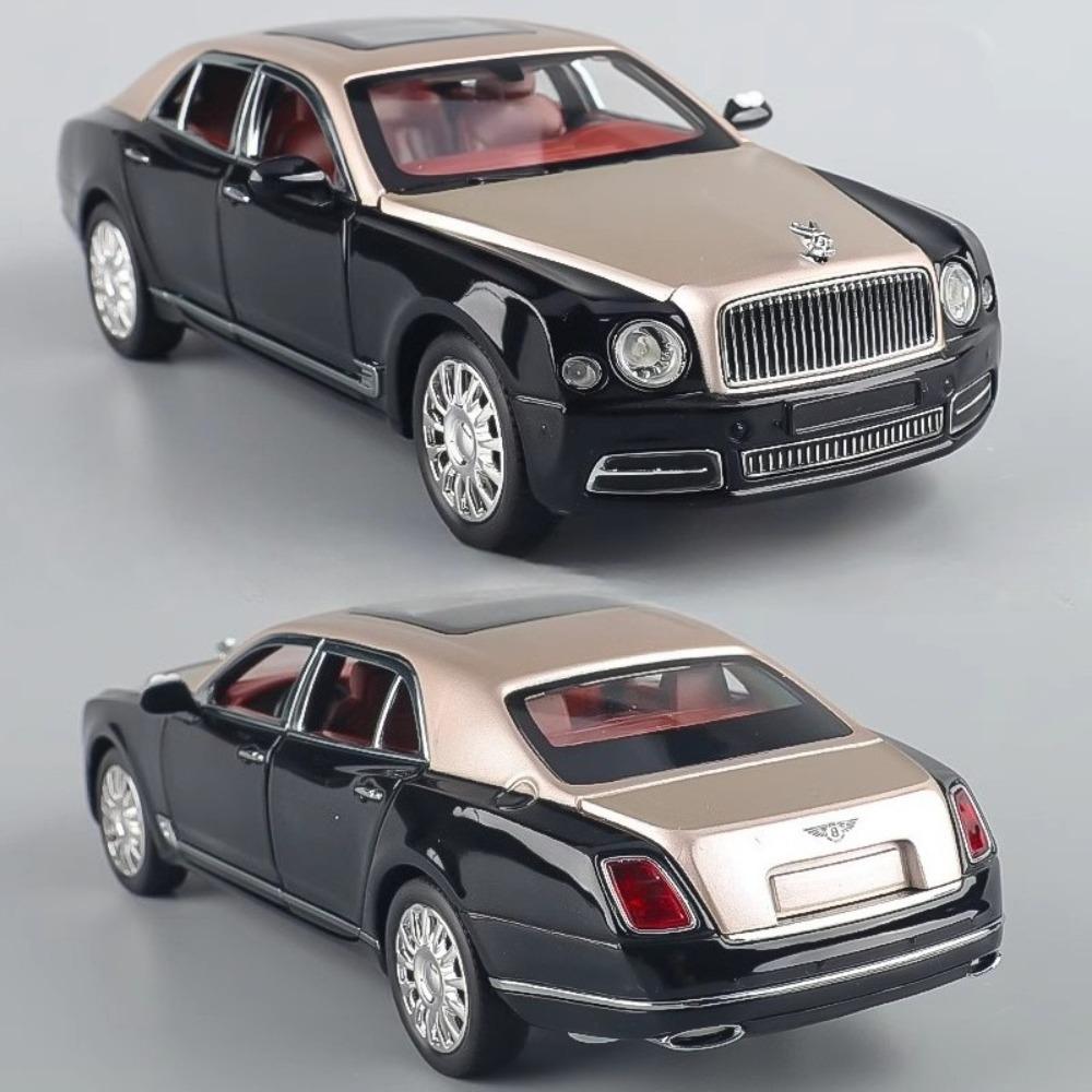 1:24 Scale Mulsanne Bentayga Car Model Toy Metal Diecast Pull Back Doors Opened Miniature Vehicle Models Boys Sound Light Gifts