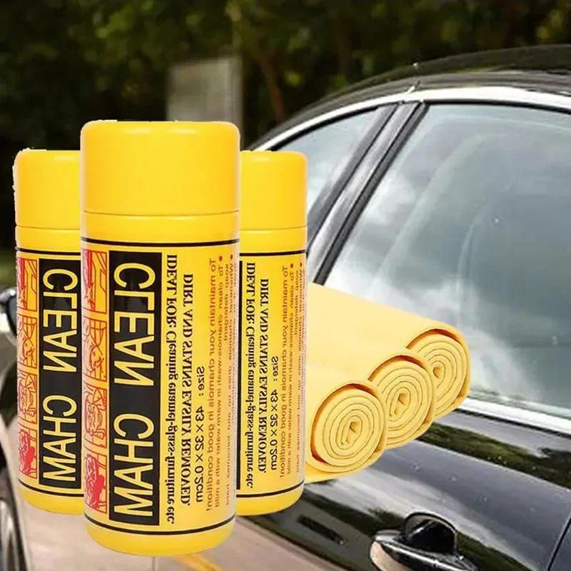 Super Absorbent Towel Auto Care Suede Chamois Towels Car Cleaning Towel Wash Cloth Car Wash Brush Cleaning Random Color