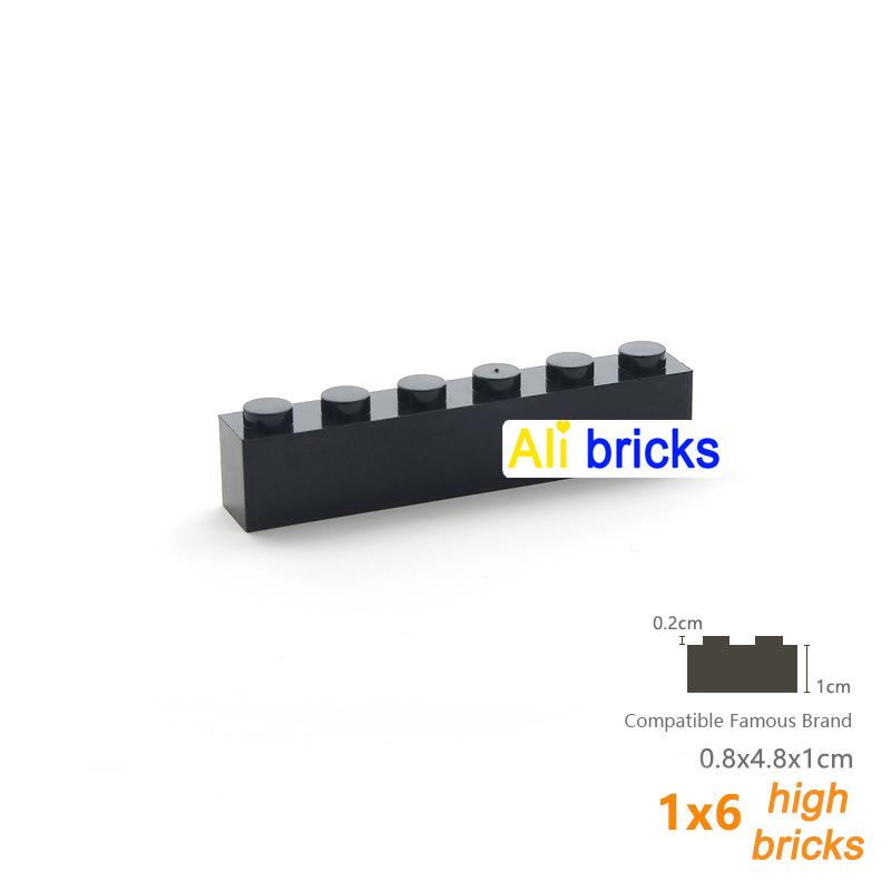 20pcs  DIY Building Blocks Thick Figures Bricks 1x6 Dots Educational Creative Size Compatible With 3009 Plastic Toys for Childre