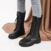 Women's autumn  winter new style simple comfortable wear-resistant women's shoes high heels midsole warm non slip boots