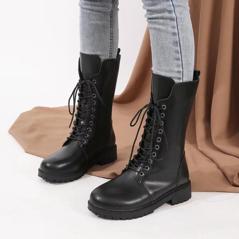 Women's autumn winter new style simple comfortable wear-resistant women's shoes high heels midsole warm non slip boots