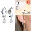 Sternenmond-Creolen Damen Weiten Sternenhimmel-Ohrringe 925 Silber-Ohrringe Valentinstag Damen Geschenk-Accessoire