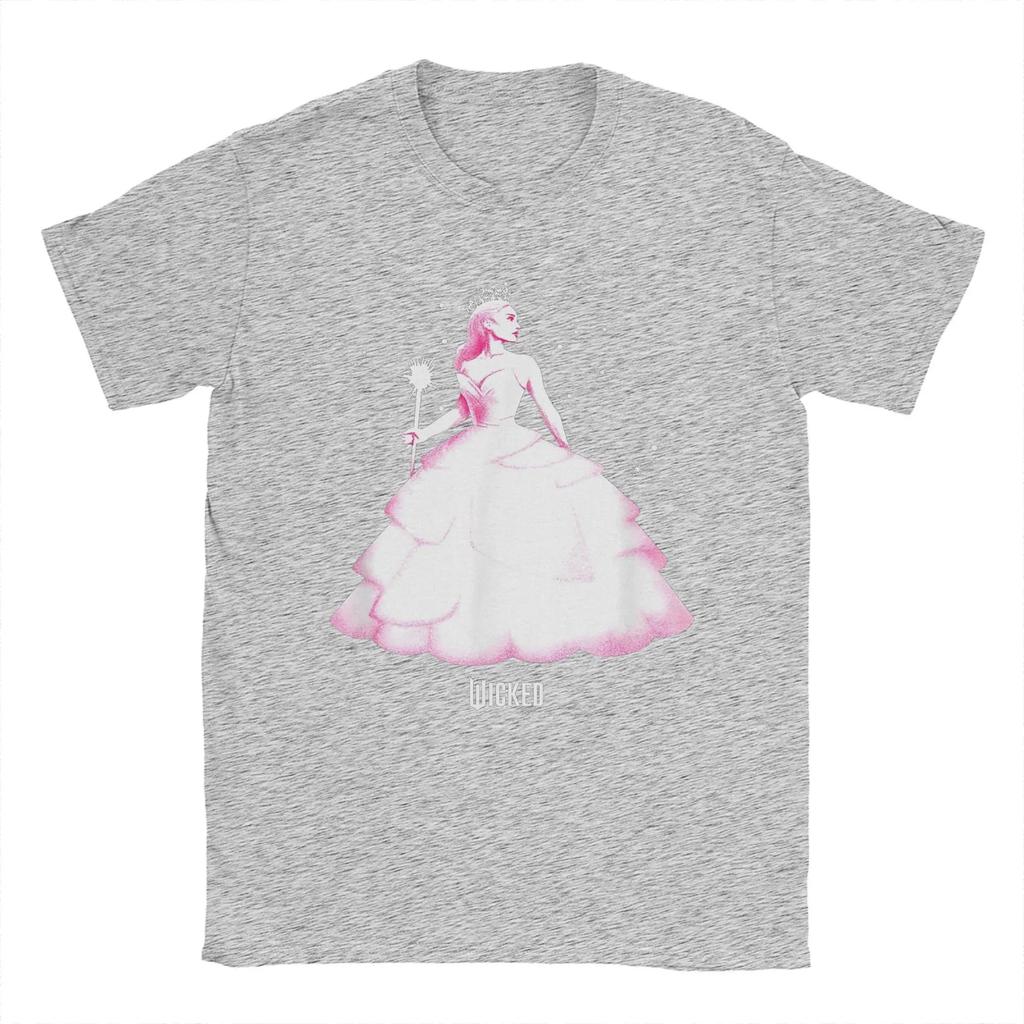 Mode Böse Glinda Tonale Pose T-Shirts Herren O-Ausschnitt Reine Baumwolle T-Shirts Magischer Film Kurzarm T-Shirt Geschenk Kleidung weich