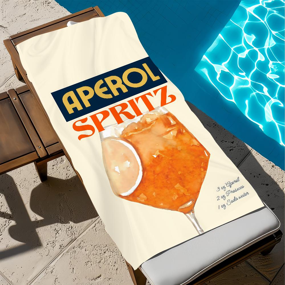 Orange art A-AperolS Towel Large S-Spritzs-S Quick-Drying Microfiber soft Beach Towel for Travel Fitness Sauna Bathing Camping