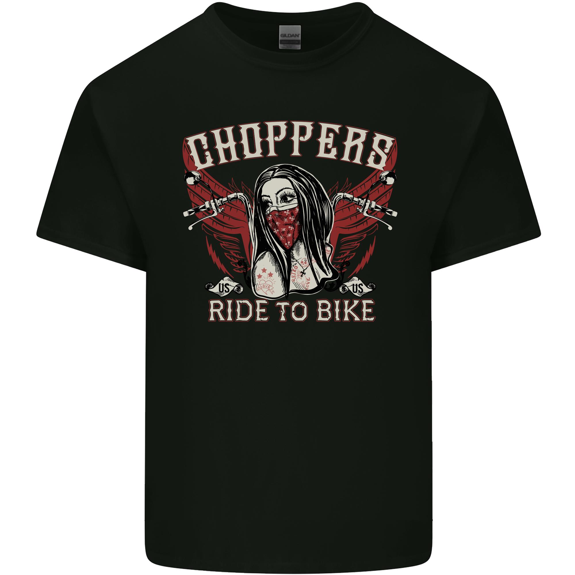 Choppers Ride to Bike Outlaw Biker Motorcycle Unisexs Light Cotton TShirt S