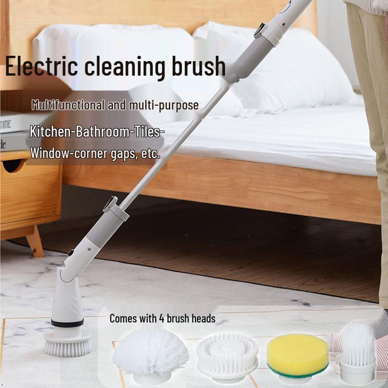 Electric Long-Handled Multi-Functional Cleaning Brush for Windows and Tiles