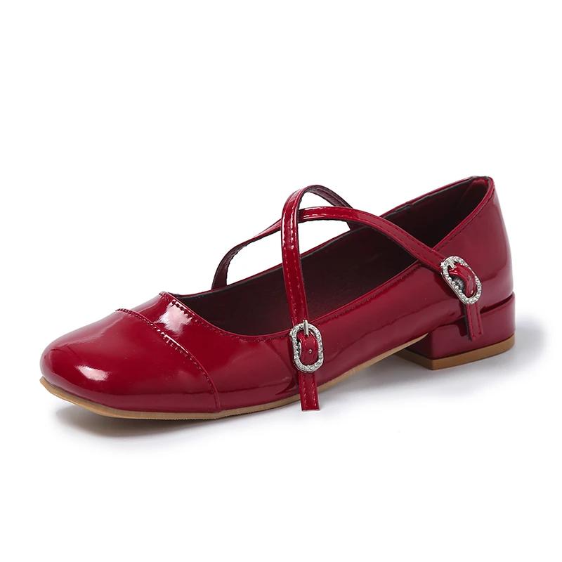 Fashion 2024 Brand Women's Shoes Mary Janes Women's High Heels Fashion Buckle Strap Dress Pumps Women New Square Toe Heels Women Zapatos