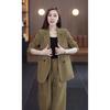 Women's Spring and Autumn Casual Jacket, Suit Jacket, Wide-leg Pants, Two-piece Suit, Women's Suit, Office Clothing