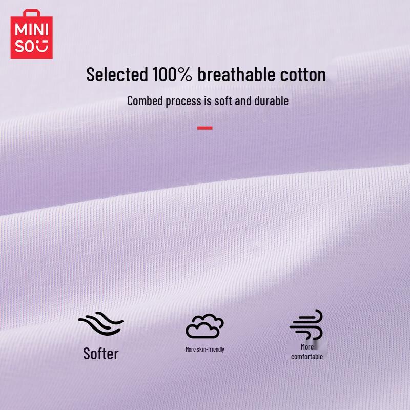 MINISO Girls' Pure Cotton Short-Sleeve T-Shirt