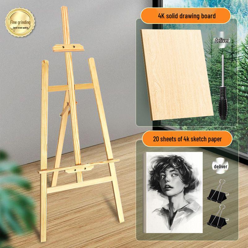 Folding Wooden Tripod Easel for Art Students - Perfect for Sketching and Oil Painting