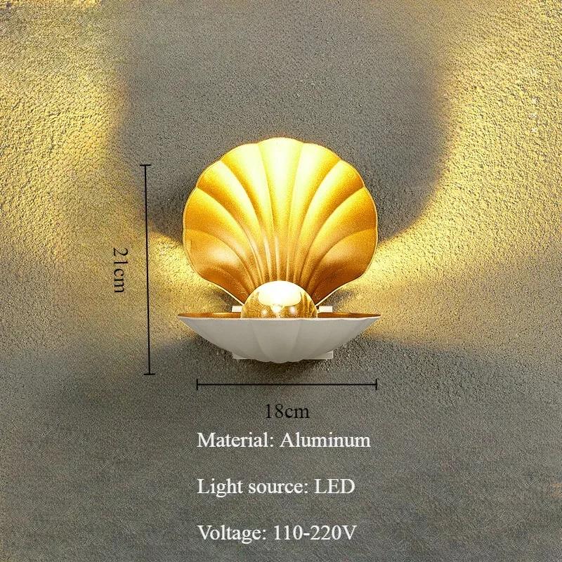 Modern Simplicity Shell Wall Lamps Nordic Entrance Outdoor Lighting Bedroom Bedside Bathroom Wall Light Pastoral Leisure Feeling