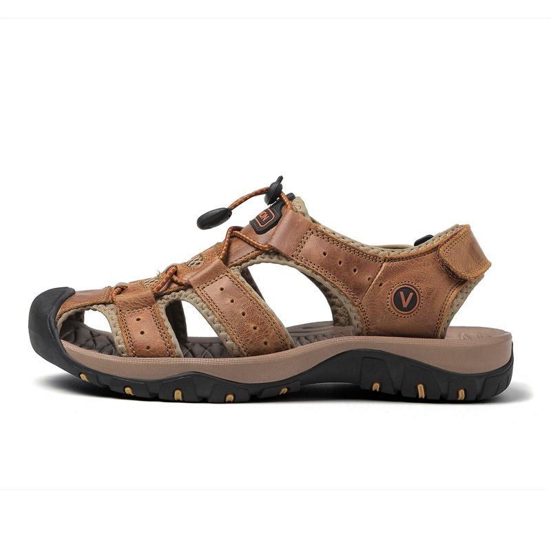 Genuine Leather Men Sandals Summer Men's Shoes Outdoor Water Shoes Leather Sandals for Men