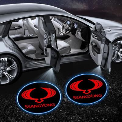 2PCS Led Car Door Light Logo Laser Welcome Projector Logo Light For Ssangyong Rexton Sports Korando Kyron Musso For All Models