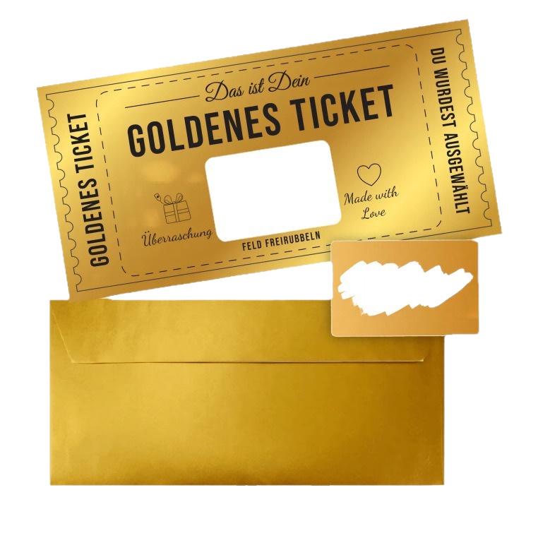 Golden Ticket Fun Fact Scratch Card DIY Gift - Discount Coupon & Greeting Card Combo
