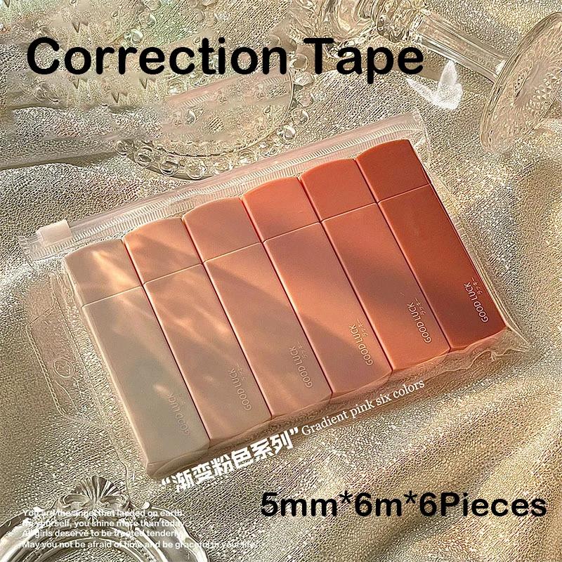 6pcs/pack 5mm*6m Cute Correction Tape Student Error Eraser Tape Pen-type School Office Supplies Creative Stationery