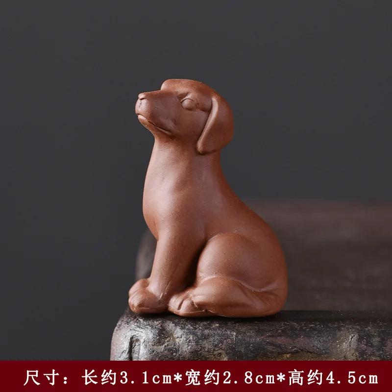 Мини Керамическая Статуэтка Собаки Домашний Настольный Микро-Пейзаж Декоративные Поделки Украшения Дзен Чайная Посуда Аксессуары Ручной Работы Чайные Питомцы