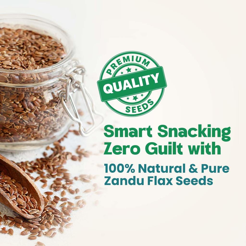 Zandu Raw Flax Seeds 200 g X Pack Of 3 Premium Natural Seeds High Fiber Plant Protein Omega 3 Superfood Resealable Pack