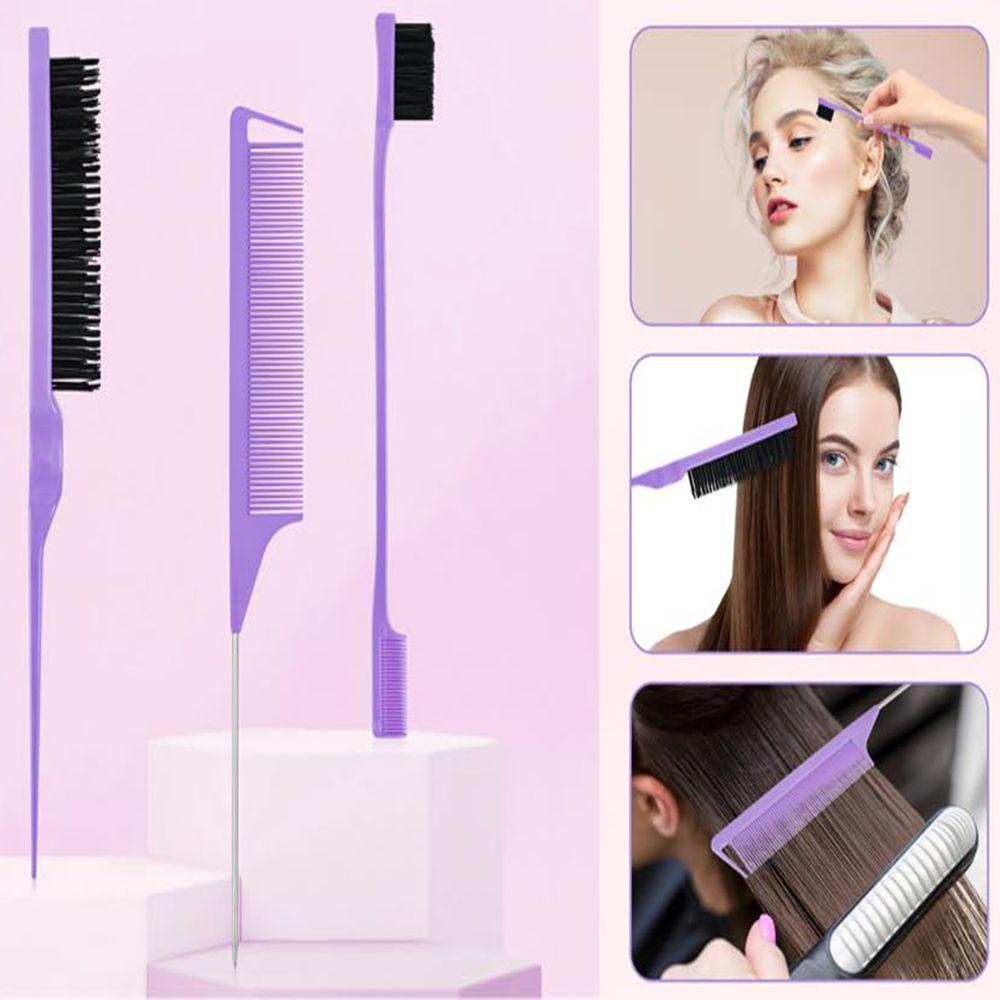 6-Piece Hair Styling Comb Set, with Continuous Spray Bottle, 200ml Brush, Rat Tail Comb, Edge Control Hairbrush for Backcombing,