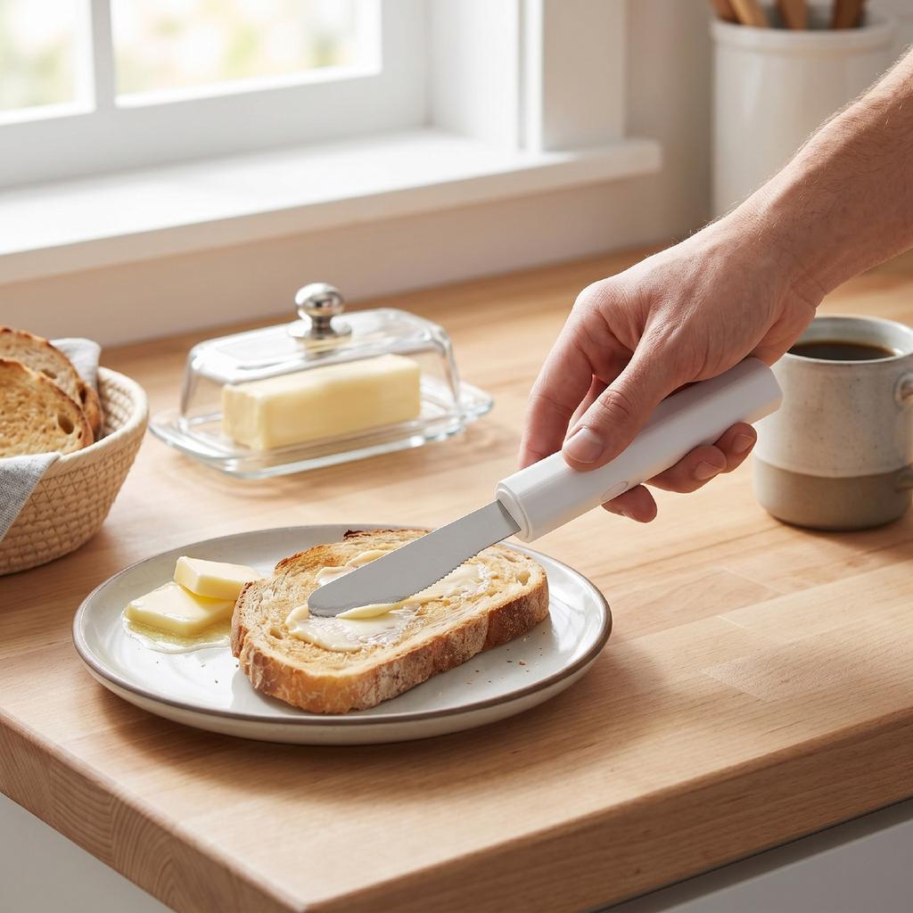 Hted Knife, Rechargble Electric Knife, One Key Use, Fast Hting, 304 Stainless Steel Cheese Cutter for Jam