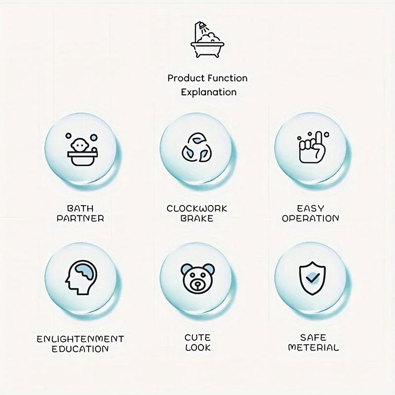 1Pc Summer   Cartoon Shark Baby Water Play Toy With Wind Up Chain, Outdoor Beach Toy, Shower Toy, Bath Toy