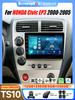 Android 16 For HONDA Civic EP3 2000-2005 Car Radio Stereo Head Unit Multimedia Video Player GPS Navigation 2K QLED 9 Inch 8 Core