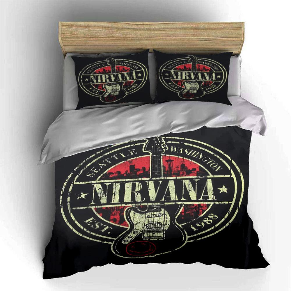 Guitar Print Black Bedding Set Bedding Duvet Cover Set Duvet Cover Pillowcases (1 * Duvet Cover 2 * Pillowcases, Without Duvet Insert)