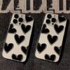 Love Black for Iphone16promax Mobile Phone Case Transparent Apple 15/14 Pro Japan and Korea 13/12/11