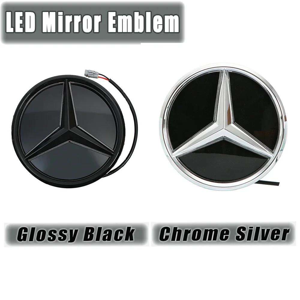 Adesivo de Carro Quente Para Mercedes Benz GLC X253 GLE W167 GLS X167 V W447 Emblema Estrela da Grade Frontal Logotipo Iluminado Preto Brilhante E