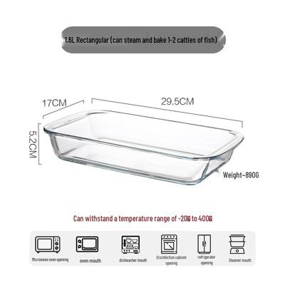 Saikeyou Rectangular Borosilicate Glass Roasting Dish