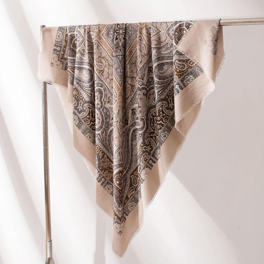 Autumn Paisley Diamond Print Double-Sided Vintage Women's Neck Scarf