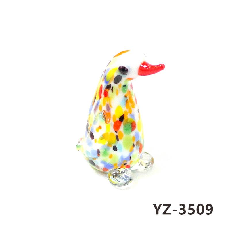 Colorful Cute Glass Duck Mini Figurine Craft Ornament Easter Animal Tiny Statues Home Table Micro Fairy Garden Decor Accessories