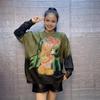 Gradient Cartoon Print Mink Fur Sweater - Women's Thick Knit Pullover for Autumn/Winter, Loose-Fit