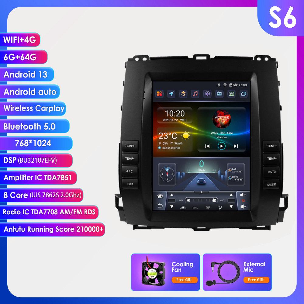 OSSURET Android-Autoradio für Toyota Land Cruiser Prado 120 2002–2009 Lexus GX470 Multimedia-Vertikalbildschirm Carplay Intelligenter Android Auto-Player