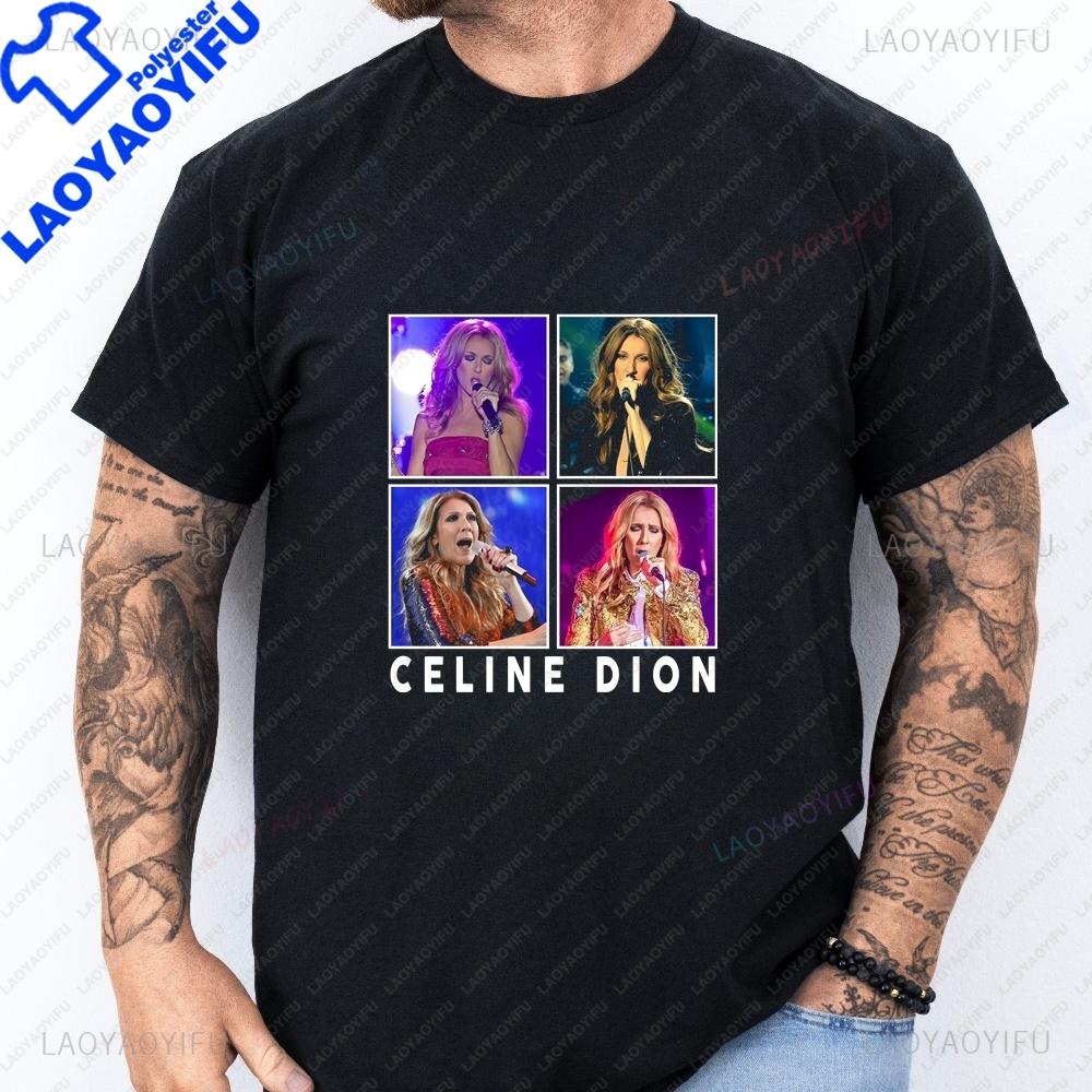 Celine Dion Vintage Print T-shirt - A Trendy Short-sleeved Shirt Suitable for Both Men and Women with A Neutral Style Pattern